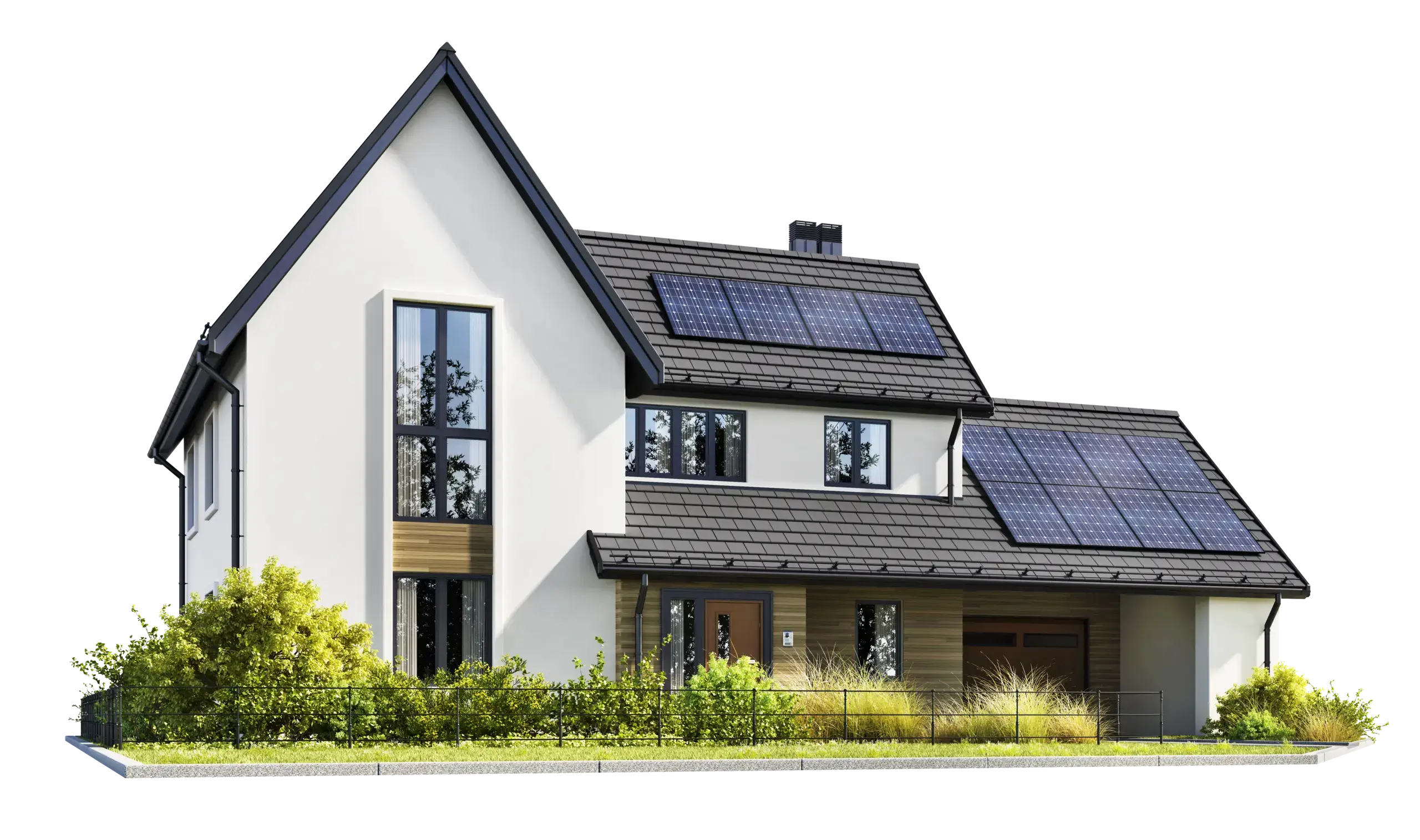 solar panels on a house