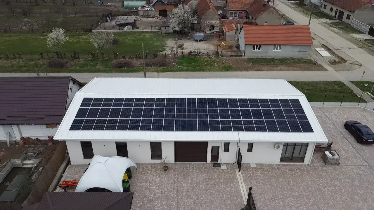 solar panels on a roof