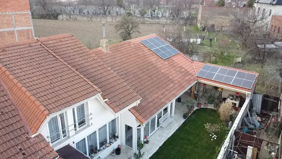 solar panels on a roof
